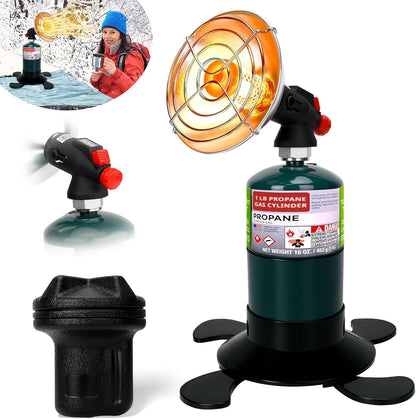 Portable Propane Heater for Camping, Outdoor Small Space Patio Heater, Cordless Gas Heaters with Foldable Tank Holder, Fast Radiant Heaters for Camping Tent, Winter Hiking, Ice Fishing & Hunting