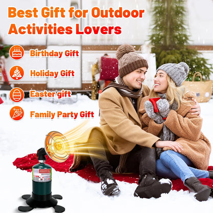Portable Propane Heater for Camping, Outdoor Small Space Patio Heater, Cordless Gas Heaters with Foldable Tank Holder, Fast Radiant Heaters for Camping Tent, Winter Hiking, Ice Fishing & Hunting